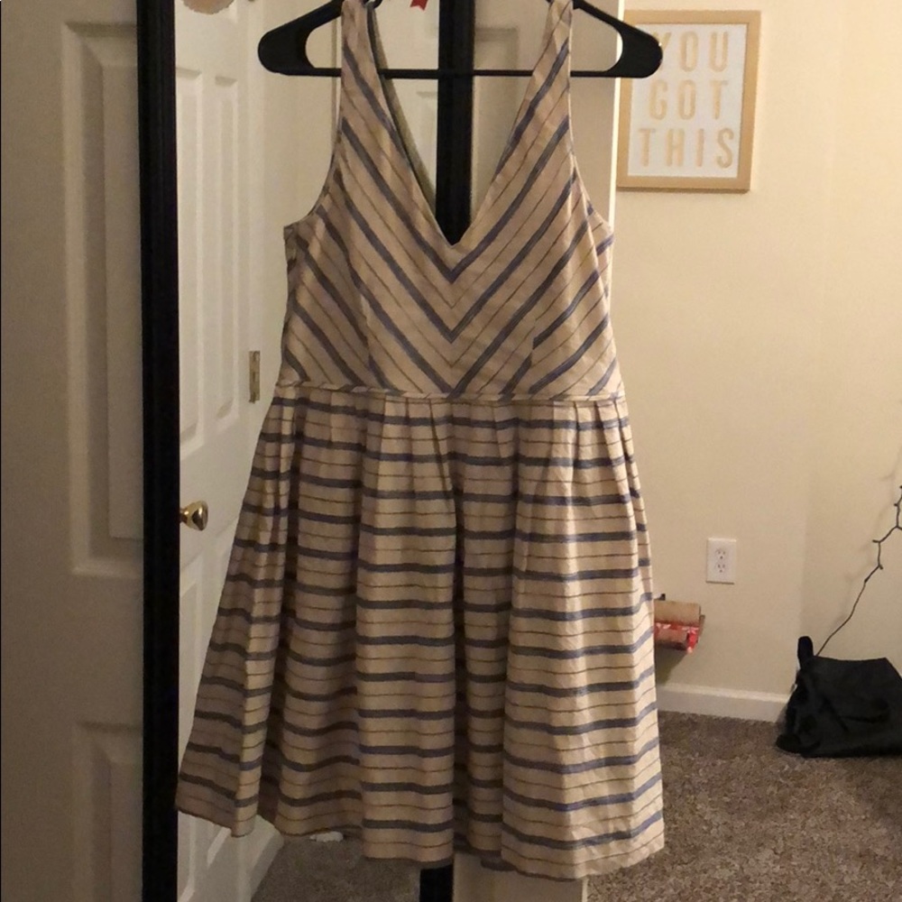 J Crew Linen Striped Dress